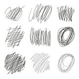 Set of vector drawn tangles, lines, circles, ellipses Doodle sketch. Black line abstract scribble shape. Vector. vector illustration Set of vector drawn tangles, lines, circles, ellipses Doodle sketch. Black line abstract scribble shape. Vector. vector illustration