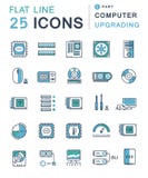 Set Vector Flat Line Icons Upgrading Computer Stock Images Set Vector Flat Line Icons Upgrading Computer Stock Images