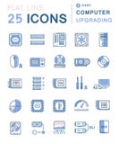 Set Vector Flat Line Icons Upgrading Computer Royalty Free Stock Photos Set Vector Flat Line Icons Upgrading Computer Royalty Free Stock Photos