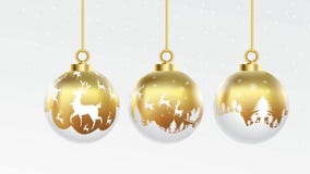 Set of vector gold and white christmas balls with ornaments. glossy collection isolated realistic decorations. Vector illustration royalty free illustration Set of vector gold and white christmas balls with ornaments. glossy collection isolated realistic decorations. Vector illustration royalty free illustration