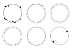 Set of vector graphic circle frames. Wreaths for design, logo template stock illustration Set of vector graphic circle frames. Wreaths for design, logo template stock illustration