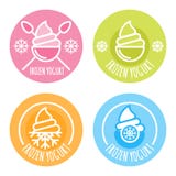 Set of vector linear logo, label, of frozen yogurt. Royalty Free Stock Image Set of vector linear logo, label, of frozen yogurt. Royalty Free Stock Image