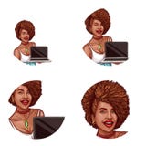 Set of vector pop art round avatar icon for users of social networking, blogs, profile icons Royalty Free Stock Images Set of vector pop art round avatar icon for users of social networking, blogs, profile icons Royalty Free Stock Images