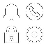 Simple set of vector thin line icons royalty free illustration Simple set of vector thin line icons royalty free illustration