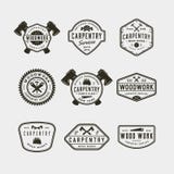 Set of vintage carpentry logos. vector illustration stock illustration Set of vintage carpentry logos. vector illustration stock illustration