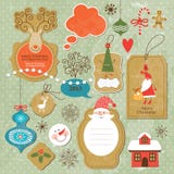 Set of vintage Christmas and New Year elements royalty free illustration Set of vintage Christmas and New Year elements royalty free illustration