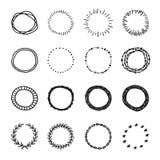 Set of vintage hand drawn vector circle shapes design elements, stock illustration Set of vintage hand drawn vector circle shapes design elements, stock illustration