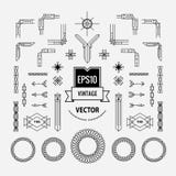Set of vintage linear thin line art deco retro geometric shape stock illustration Set of vintage linear thin line art deco retro geometric shape stock illustration