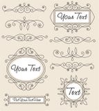Set Vintage Ornaments And Frames Stock Photography