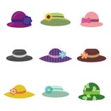 Set With Hats Royalty Free Stock Images