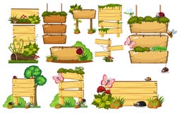 Set of wooden signs vector illustration Set of wooden signs vector illustration