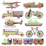 Set of wooden transportation toys Stock Photography Set of wooden transportation toys Stock Photography