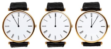 Set of wristwatches with midnight time stock photography Set of wristwatches with midnight time stock photography