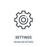 settings icon vector from tab bar and settings collection. Thin line settings outline icon vector illustration stock illustration settings icon vector from tab bar and settings collection. Thin line settings outline icon vector illustration stock illustration