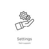 settings icon vector from tech support collection. Thin line settings outline icon vector illustration. Outline, thin line vector illustration settings icon vector from tech support collection. Thin line settings outline icon vector illustration. Outline, thin line vector illustration
