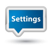 Settings prime blue banner button Stock Photos Settings prime blue banner button Stock Photos