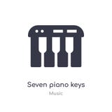seven piano keys outline icon. isolated line vector illustration from music collection. editable thin stroke seven piano keys icon vector illustration seven piano keys outline icon. isolated line vector illustration from music collection. editable thin stroke seven piano keys icon vector illustration