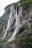 Seven Sisters Waterfall On Geirangerfjord Royalty Free Stock Photography