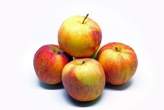 Several apples folded by a slide royalty free stock images Several apples folded by a slide royalty free stock images