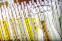 Several Test Tubes And Glass Of Precipitation In A Laboratory Stock Photos Several Test Tubes And Glass Of Precipitation In A Laboratory Stock Photos