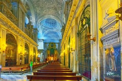 Inside Cathedral of Saint Mary of the See, better known as Sevil stock images Inside Cathedral of Saint Mary of the See, better known as Sevil stock images