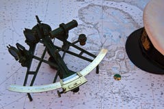Sextant on a Nautical Chart - 2860 stock images Sextant on a Nautical Chart - 2860 stock images