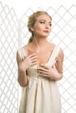 Sexy blonde with locks in romantic dress Stock Image Sexy blonde with locks in romantic dress Stock Image