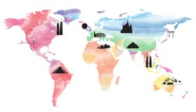 Señales del mapa del mundo ilustración del vector Señales del mapa del mundo ilustración del vector