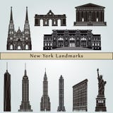 Señales y monumentos de Nueva York stock de ilustración Señales y monumentos de Nueva York stock de ilustración