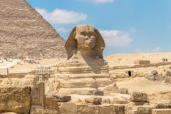 Sfinksa zabytek z ciałem lwa i pharaoh głowa, Egipt zdjęcia royalty free Sfinksa zabytek z ciałem lwa i pharaoh głowa, Egipt zdjęcia royalty free