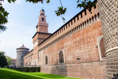Sforza-Schloss-Italiener: Castello Sforzesco in Mailand, Italien Lizenzfreies Stockbild Sforza-Schloss-Italiener: Castello Sforzesco in Mailand, Italien Lizenzfreies Stockbild