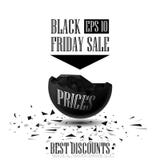 Sfären förstörde 3D bästa rabatter, Black Friday Sale stock illustrationer Sfären förstörde 3D bästa rabatter, Black Friday Sale stock illustrationer