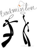Shadow Man Badminton Cartoon Royalty Free Stock Image