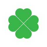 Shamrock - green four leaf clover icon. Good luck theme design element. Simple geometrical shape vector illustration Stock Photography Shamrock - green four leaf clover icon. Good luck theme design element. Simple geometrical shape vector illustration Stock Photography
