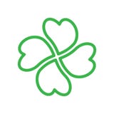 Shamrock - значок клевера лист зеленого цвета 4 Элемент дизайна темы удачи Простой переплетенный зеленый вектор формы плана Стоковые Изображения Shamrock - значок клевера лист зеленого цвета 4 Элемент дизайна темы удачи Простой переплетенный зеленый вектор формы плана Стоковые Изображения