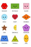 Shapes With Kawaii Faces. A set of 12 Colourful shape illustrations with Kawaii faces on them stock illustration Shapes With Kawaii Faces. A set of 12 Colourful shape illustrations with Kawaii faces on them stock illustration