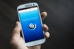 Shazam mobile application royalty free stock image Shazam mobile application royalty free stock image