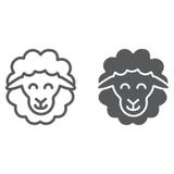Sheep line and glyph icon, animal and rural, lamb sign, vector graphics, a linear pattern on a white background. vector illustration Sheep line and glyph icon, animal and rural, lamb sign, vector graphics, a linear pattern on a white background. vector illustration