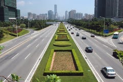 Shenzhen City - Main Avenue Stock Photos Shenzhen City - Main Avenue Stock Photos
