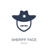 Sheriffgesichtsikone Modische flache Vektor Sheriff-Gesichtsikone auf Weiß lizenzfreie abbildung Sheriffgesichtsikone Modische flache Vektor Sheriff-Gesichtsikone auf Weiß lizenzfreie abbildung
