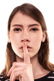 Shhhhhvrouw! Vinger op Lippen Stil - het Beeld van de Stiltevoorraad Stock Afbeeldingen Shhhhhvrouw! Vinger op Lippen Stil - het Beeld van de Stiltevoorraad Stock Afbeeldingen