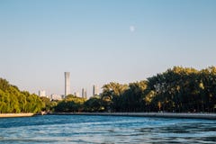 Shichahai Houhai lake evening in Beijing, China stock photo Shichahai Houhai lake evening in Beijing, China stock photo