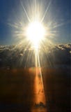 Shining Sun Above Stormy Clouds. Day & Night. Royalty Free Stock Image Shining Sun Above Stormy Clouds. Day & Night. Royalty Free Stock Image