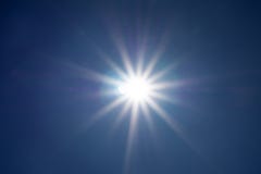 Shining sun at clear blue sky with copy space . royalty free stock photos Shining sun at clear blue sky with copy space . royalty free stock photos