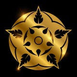 Shiny golden heraldic flower. Abstract floral element Royalty Free Stock Photography Shiny golden heraldic flower. Abstract floral element Royalty Free Stock Photography