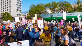 Ship embankment on may 9. Many people celebrate victory Day royalty free stock photography Ship embankment on may 9. Many people celebrate victory Day royalty free stock photography