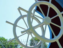 Ship`s wheel illustration on sky royalty free stock image Ship`s wheel illustration on sky royalty free stock image