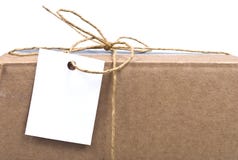 Shipping Box With Tag Royalty Free Stock Image