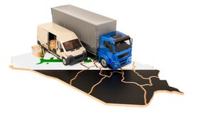 Shipping and Delivery in Iraq concept, 3D rendering stock illustration Shipping and Delivery in Iraq concept, 3D rendering stock illustration
