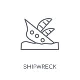 Shipwreck linear icon. Modern outline Shipwreck logo concept on royalty free illustration Shipwreck linear icon. Modern outline Shipwreck logo concept on royalty free illustration